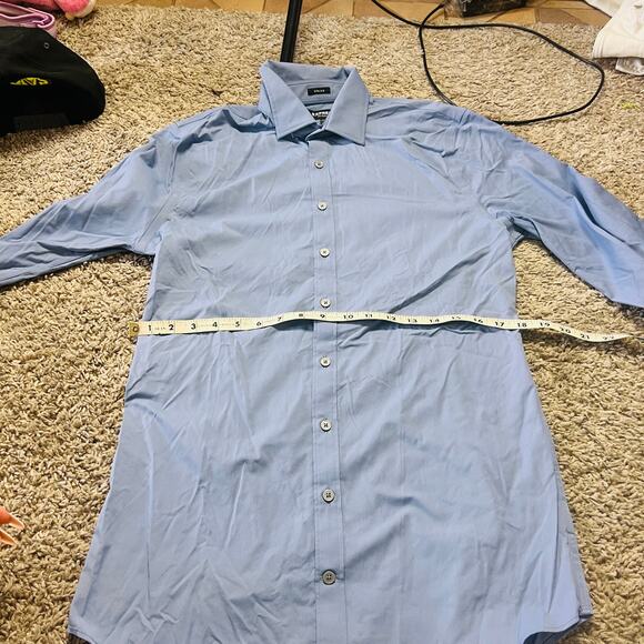 Mens Express Performance Extra Slim Baby Blue Button Up Medium - Picture 2 of 4